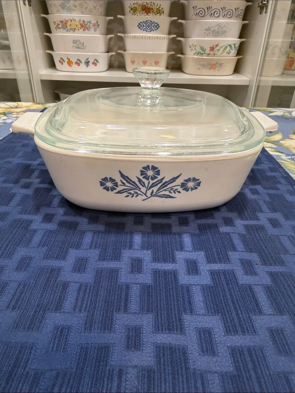 Corningware Blue Cornflower 1 Quart Blue Lettering